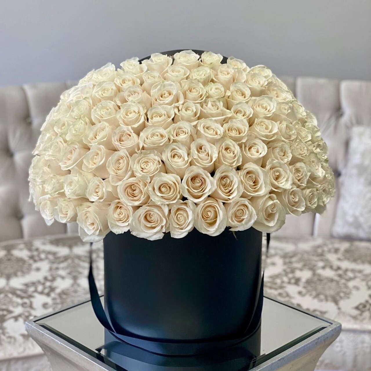 71 White Roses In Signature Box