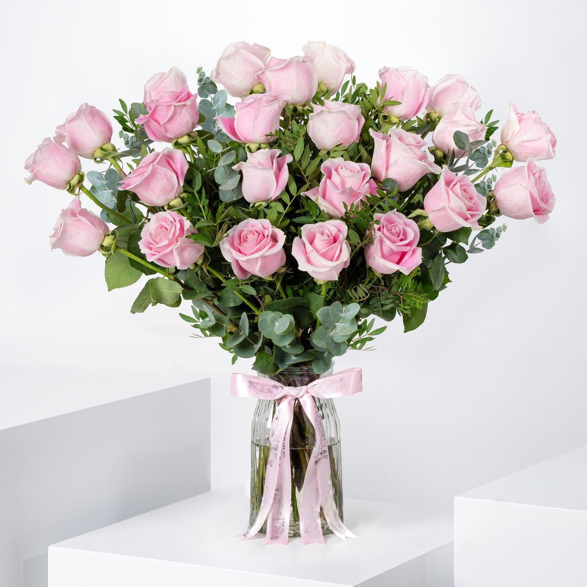 25 Pink Roses Vase