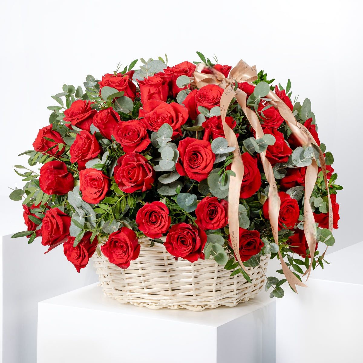 100 Red Roses Basket