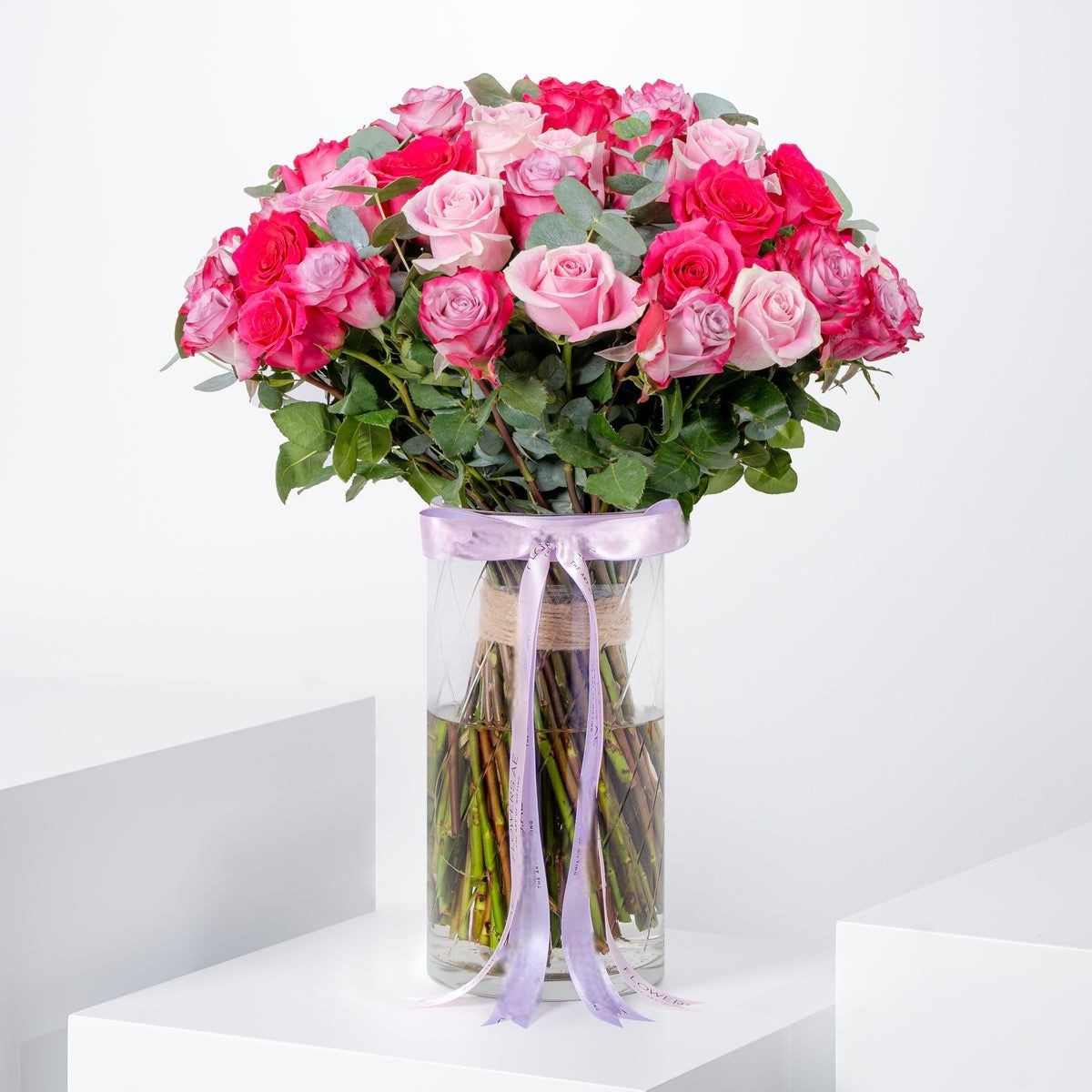 50 Mix Roses Vase